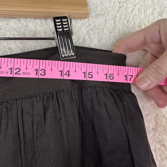 Ann Taylor Loft Skirt Womens 12 Petite A Line Eyelet Hem Lined Casual Brown - Picture 7 of 10